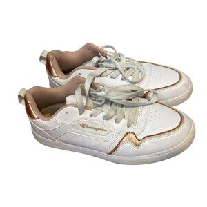 Champion Women’s Sneakers – Size 9 White with Rose Gold Accent Lace-Up Athletic
